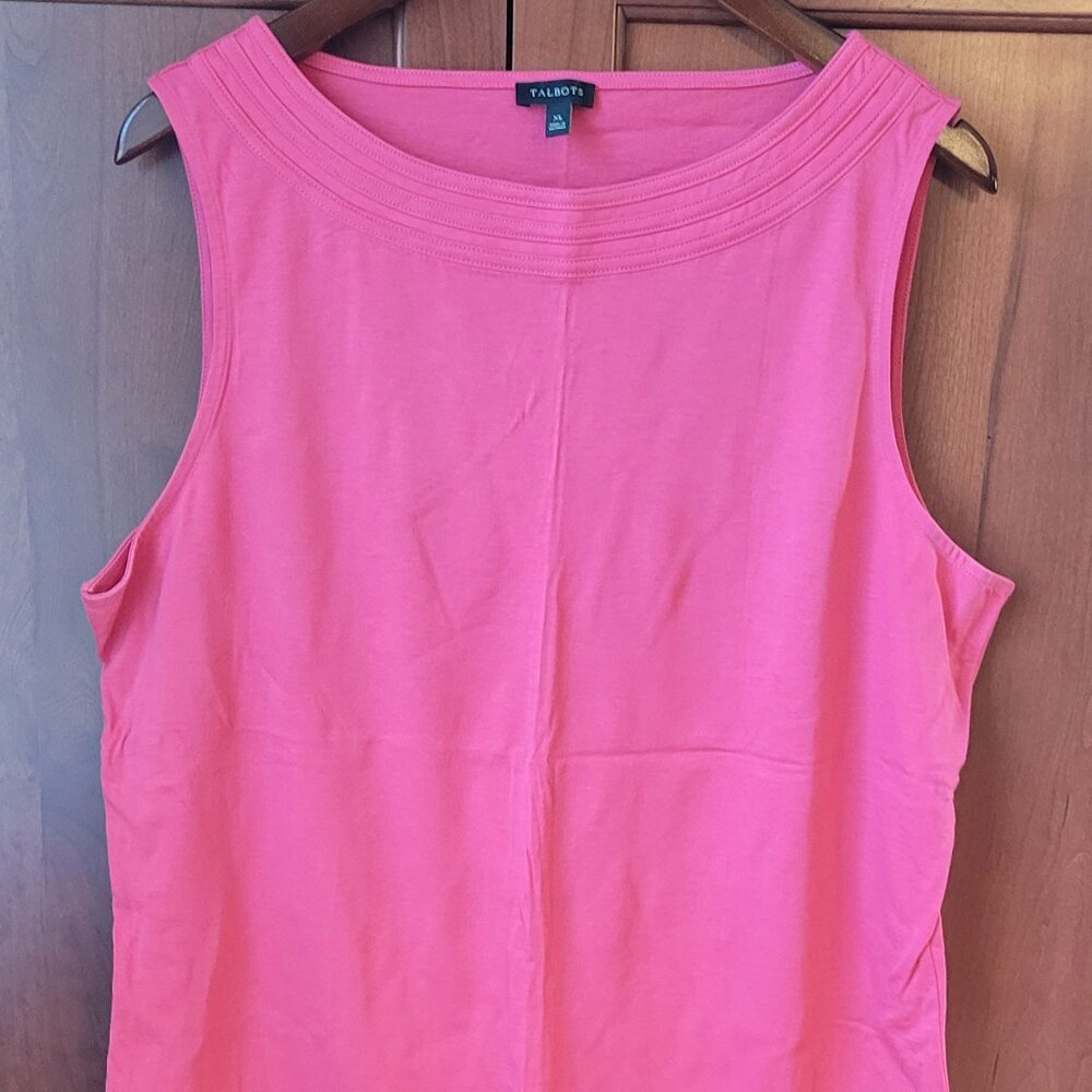 Talbots Pink Piping Tank Top